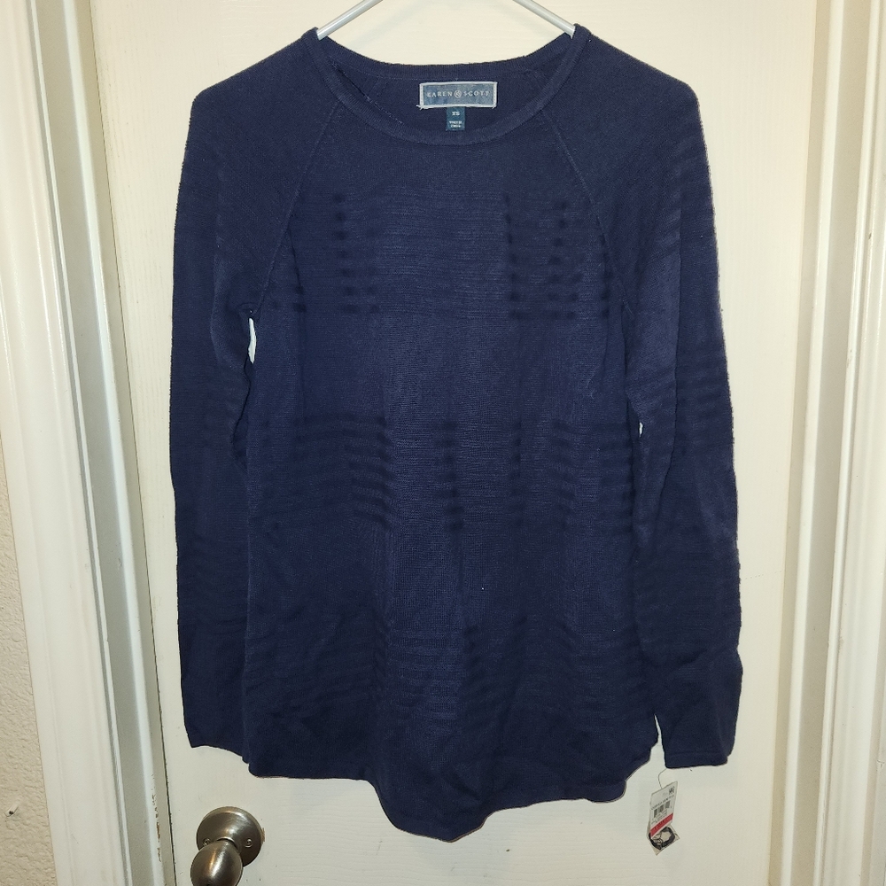 Karen Scott Curved Hem Pull Over Sweater